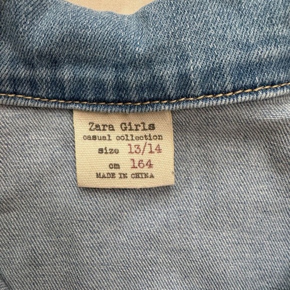 Zara Denim Vest | Casual Collection‎ | Girl Size 13/14 | Sleeveless - Picture 2 of 6